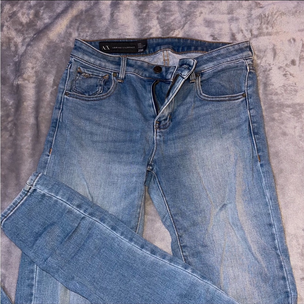 Armani Exchange Light Blue Skinny Jeans